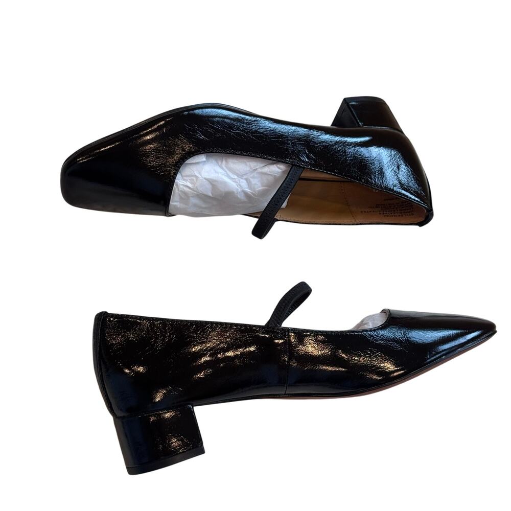 Madewell The Greta Leather Pump Shoes square Toe True Black Size 7.5 NWOT - Picture 6 of 10